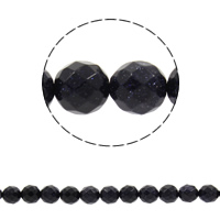 Natural Blue Goldstone Beads Round & faceted Approx 1mm Sold Per Approx 14.5 Inch Strand