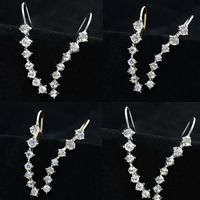 Brass Stud Earring plated with rhinestone nickel lead & cadmium free Sold By Pair
