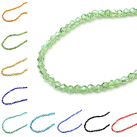 Bicone Crystal Beads AB color plated faceted Approx 1mm Length Approx 17.5 Inch  Sold By Bag