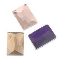 Cabochons en verre, rectangle, dos plat & facettes, plus de couleurs à choisir, 10x14x3.50mm, 170PC/sac, Vendu par sac