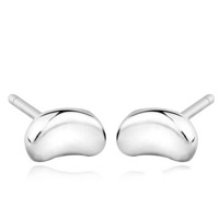 Brass Stud Earring with plastic earnut real silver plated Sold By Pair