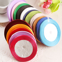 Satin Ribbon mixed colors 6mm Approx Sold By Bag