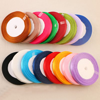 Satin Ribbon mixed colors 10mm Approx Sold By Bag