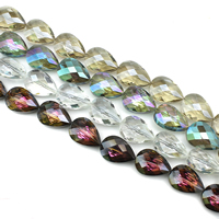 Teardrop Krystal perler, farverig forgyldt, facetteret, flere farver til valg, 17x24x11mm, Hole:Ca. 1mm, Ca. 25pc'er/Strand, Solgt Per Ca. 23.5 inch Strand