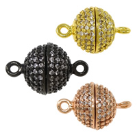Brass Magnetic Clasp plated & micro pave cubic zirconia & single-strand nickel lead & cadmium free Approx 1.5mm Sold By Lot