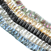 Kristalli helmiä, Trapezium, värikäs päällystetty, kasvot, enemmän värejä valinta, 11x20x7mm, Reikä:N. 1mm, N. 90PC/Strand, Myyty Per N. 30.5 tuuma Strand