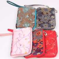 Coin Purse Silk with Iron Rectangle mixed colors Sold By Bag