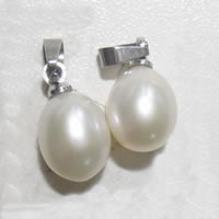 Freshwater Pearl Pendants with brass bail Rice natural white Approx 2-7mm Sold By PC