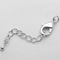 Brass Lobster Claw Cord Clasp silver color plated nickel lead & cadmium free 50mm Approx 2-5mm Sold By PC