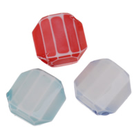 Kemisk vask akryl perler, Square, facetteret, blandede farver, 15x7mm, Hole:Ca. 2mm, 2Tasker/Lot, Ca. 394pc'er/Bag, Solgt af Lot