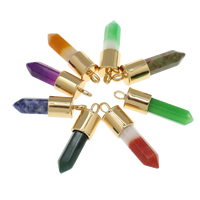 Gemstone Pendants Jewelry Brass with Gemstone pendulum rose gold color plated natural nickel lead & cadmium free Approx Sold By PC