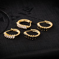 Gets® sieraden Earring, Messing, Donut, 18K vergulde, met zirkonia & gefacetteerde, meer kleuren voor de keuze, nikkel, lood en cadmium vrij, 17mm, Verkocht door pair