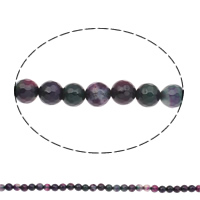 Natürliche Regenbogen Achat Perlen, rund, verschiedene Größen vorhanden & facettierte, farbenfroh, Bohrung:ca. 1mm, Länge:ca. 15 ZollInch, verkauft von Tasche