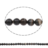 Tiger Eye Beads, Runde, naturlig, forskellig størrelse for valg, gul, Hole:Ca. 1mm, Længde Ca. 15 inch, Solgt af Bag