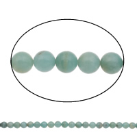 Amazonit Perlen, rund, natürlich, verschiedene Größen vorhanden, Bohrung:ca. 1mm, Länge ca. 15 ZollInch, verkauft von Tasche