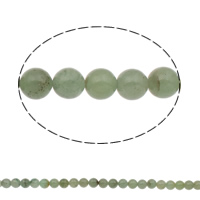 Grüner Aventurin Perle, rund, natürlich, verschiedene Größen vorhanden, Bohrung:ca. 1mm, Länge ca. 15 ZollInch, verkauft von Tasche