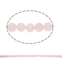 Naturlige rosenkvarts perler, Rose Quartz, Runde, forskellig størrelse for valg, Hole:Ca. 1mm, Længde Ca. 15 inch, Solgt af Bag