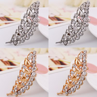 Fashion Earring Cuff and Wraps Zinc Alloy Leaf plated with rhinestone nickel lead & cadmium free Sold By PC