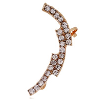 Fashion Earring Cuff and Wraps Zinc Alloy gold color plated with rhinestone nickel lead & cadmium free Sold By PC