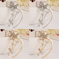 Fashion Earring Cuff and Wraps Zinc Alloy Flower plated with rhinestone nickel lead & cadmium free Sold By PC