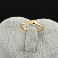Cúbicos Circonia Micro Pave anillo de latón, metal, Corazón, chapado en oro de 18 K, diverso tamaño para la opción & micro arcilla de zirconia cúbica, libre de níquel, plomo & cadmio, 7mm, Vendido por UD