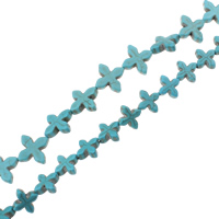 Turquoise Beads Cross blue Approx 1mm Length Approx 15 Inch Sold By Bag