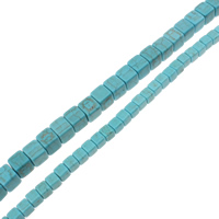 Turkos pärlor, Syntetisk Turkos, Kub, olika storlek för val, blå, Hål:Ca 1.5mm, Längd Ca 15 inch, Säljs av Bag