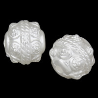 ABS plast pärla Bead, Trumma, vit, 10x11mm, Hål:Ca 2mm, 2Väskor/Lot, Ca 950PC/Bag, Säljs av Lot