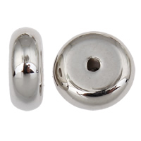Perles  acrylique plaqué , rondelle, Placage de couleur argentée, 3x7.5mm, Trou:Environ 1mm, 2sacsvalises/lot, Environ 2400PC/sac, Vendu par lot