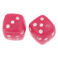 Silver Accent Acrylic Beads Dice solid color pink 8.5mm Approx 1mm Approx Sold By Lot