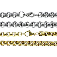 Cadena de Collar, acero inoxidable, chapado, cadena de caja, más colores para la opción, 6x7x4mm, longitud aproximado 23.5 Inch, 10Strandsfilamento/Grupo, Vendido por Grupo