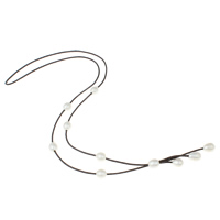 Sötvatten Pearl tröja kedja halsband, Freshwater Pearl, med gummikabel, Ris, naturlig, vit, 10-11mm, Såld Per Ca 31.5 inch Strand
