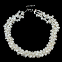 Natural Freshwater Pearl Necklace brass hook and eye clasp with 4cm extender chain Baroque  white 5-8mm Sold Per Approx 22 Inch Strand