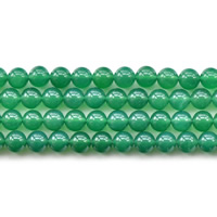 Természetes zöld achát gyöngyök, Kerek, különböző méretű a választás, Naponta eladott Kb 15.5 inch Strand
