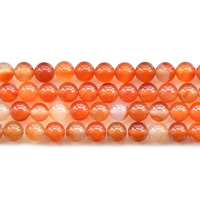 Naturlig röd agat pärlor, Red Agate, Rund, olika storlek för val, Hål:Ca 1mm, Såld Per Ca 15.5 inch Strand