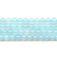 Perle Agate bleue naturelle, Rond, normes différentes pour le choix, Trou:Environ 1mm, Vendu par Environ 15.5 pouce brin