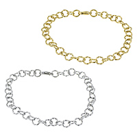 Stainless Steel Jewelry Bracelet plated round link chain Length Approx 9 Inch Sold By Lot