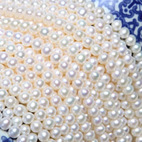 Bulvių išauginti gėlavandenių perlų karoliukai, Gėlo vandens perlų, Bulvė, natūralus, baltas, 5-5.5mm, Skylė:Apytiksliai 0.8mm, Parduota už Apytiksliai 15.5 Inch Strand