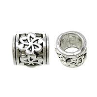 Zinc Alloy Large Hole Bead Drum antique silver color plated nickel lead & cadmium free Approx 6mm Sold By Lot