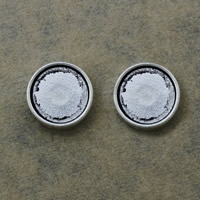 Zinc Alloy Schuif Charm vinden, Rond plat, antiek zilver plated, nikkel, lood en cadmium vrij, 13x13x5mm, Gat:Ca 7.5x1.5mm, Binnendiameter:Ca 12mm, 500pC's/Lot, Verkocht door Lot