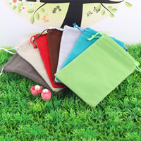 Jewelry Pouches Bags Velveteen with Nylon Cord mixed colors Sold By Lot