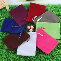Jewelry Pouches Bags Velveteen with Nylon Cord mixed colors Sold By Lot
