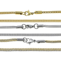 Nehrđajućeg čelika Nekclace Chain, Nehrđajući čelik, pozlaćen, razlièite duljine za izbor & pšenice lanac, više boja za izbor, 2.50mm, 10pramenovi/Lot, Prodano By Lot