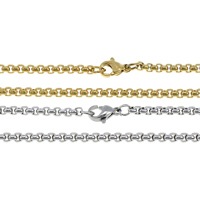 Nehrđajućeg čelika Nekclace Chain, Nehrđajući čelik, pozlaćen, različite veličine za izbor & Kutija lanac, više boja za izbor, Dužina Približno 19 inčni, 10pramenovi/Lot, Prodano By Lot