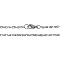 Rustfrit Stål Nekclace Chain, Stainless Steel, reb kæde, oprindelige farve, 2mm, Længde Ca. 19 inch, 10Strands/Lot, Solgt af Lot