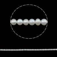 Bulvių išauginti gėlavandenių perlų karoliukai, Gėlo vandens perlų, Bulvė, natūralus, baltas, 2-3mm, Skylė:Apytiksliai 0.8mm, Parduota už Apytiksliai 15.5 Inch Strand