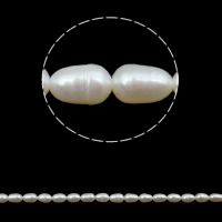 Perlas Arroz Freshwater, Perlas cultivadas de agua dulce, natural, Blanco, 4-5mm, agujero:aproximado 0.8mm, Vendido para aproximado 15 Inch Sarta