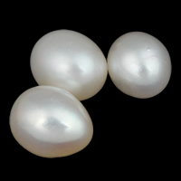 Žádné díry kultivované sladkovodní perle, Sladkovodní Pearl, Rýže, přírodní, bez otvoru, bílý, třída AAA, 9-10mm, Prodáno By PC