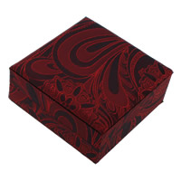 сатин коробочка для браслетов, с картон, Квадратная форма, красный, 100x40mm, 18ПК/Лот, продается Лот