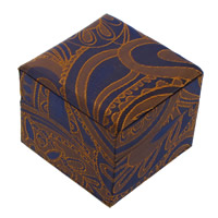 Cetim caixa para anel único, with Esponja & papelão, Cubo, 60x50mm, 24PCs/Lot, vendido por Lot